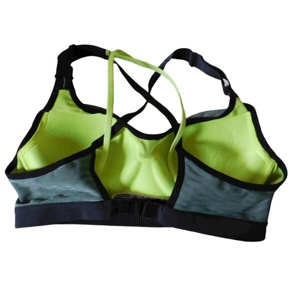 Victorias Secret Sport Bra VSX Racerback Underwire Removable Pads 32B Neon Green - Picture 2 of 3